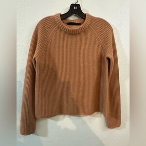 100% Cashmere Knit Sweater Women’s Size S Brown Crewneck